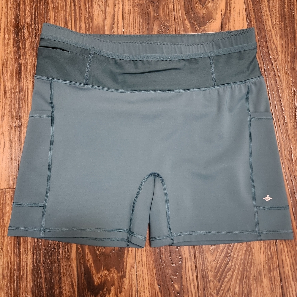 HALARA Teal Tummy Control High Waist Pocket Waistband Shorts Sz XL NWOT